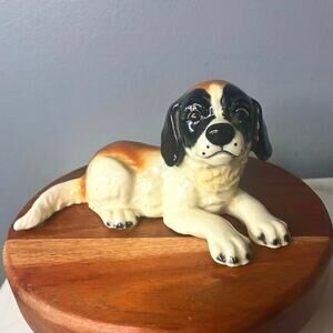 Vintage Goebel St Bernard Dog Figurine Germany Mid Century